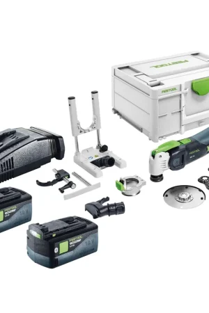 Remise Festool VECTURO OSC 18 E-Basic Set Oscillateur sans fil 18 V Starlock Max Brushless + 2x batterie 5,0 Ah + chargeur rapide + Systainer
