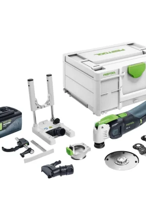Festool VECTURO OSC 18 E-Basic-Set Oscillateur sans fil 18 V Starlock Max Brushless + 1x batterie 5,0 Ah + 7 pcs. kit accessoires + Systainer - sans chargeur Meilleur Choix