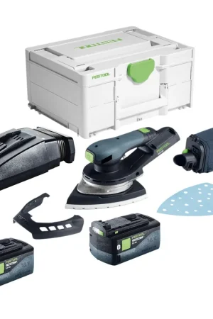Achat Immédiat Festool DTSC 200-Basic Ponceuse Delta sans fil 18 V 145 x 195 mm Brushless + 2x batterie 5,0 Ah + chargeur + Systainer