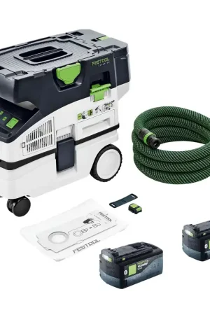 Achat Immédiat Festool CTLC MINI I-Basic Aspirateur sans fil mobile 36 V ( 2x 18 V ) Classe de poussière L + 2x batterie 5,0 Ah - sans chargeur