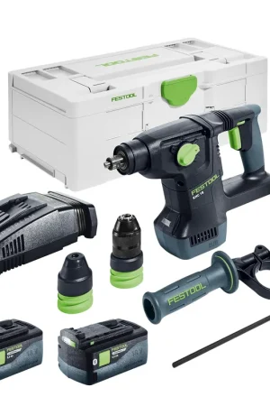 Festool KHC 18 EB-Basic Marteau combiné sans fil 18 V 2,6 J SDS-Plus Brushless + 2x batterie 5,0 Ah + chargeur rapide + Systainer Jusqu'à Épuisement Des Stocks
