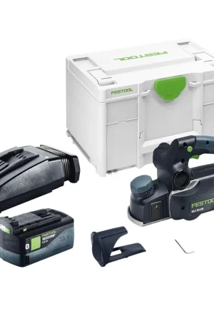 Achat Immédiat Festool HLC 82 EB-Basic Rabot sans fil 18 V 82 mm Brushless + 1x batterie 5,0 Ah + chargeur + Systainer