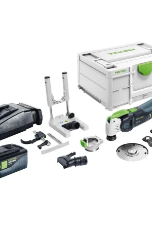 Acheter En Ligne Festool VECTURO OSC 18 E-Basic-Set Oscillateur sans fil 18 V Starlock Max Brushless + 1x batterie 5,0 Ah + chargeur + 7 pcs. kit accessoires + Systainer