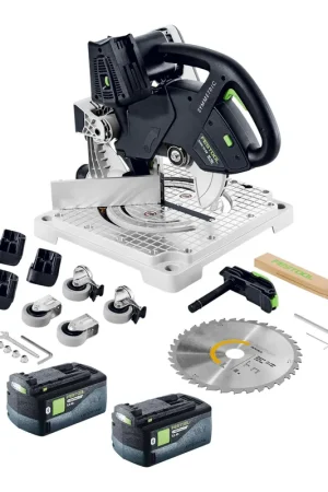 Festool SYMC 70 EB-Basic SYMMETRIC scie à plinthes sans fil 36 V ( 2 x 18 V ) 216 mm + 2x batterie 5,0 Ah - sans chargeur Meilleure Vente