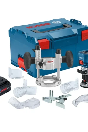 Offre Du Jour Bosch GKF 18V-8 Professional Affleureuse sans fil 18 V 8,0 mm Brushless + 1x batterie ProCORE 5,5 Ah + unité d'immersion + L-Boxx - sans chargeur