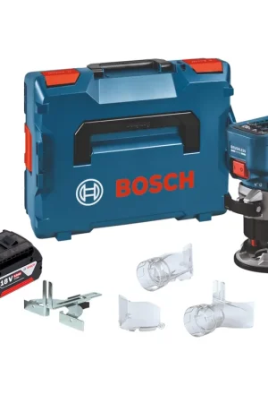 Bosch GKF 18V-8 Professional Affleureuse sans fil 18 V 8,0 mm Brushless + 1x batterie 5,0 Ah + L-Boxx - sans chargeur Dernier Modèle
