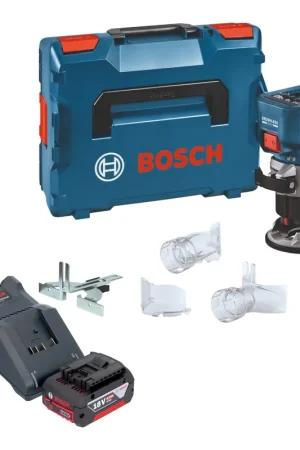 Seulement Aujourd'hui Bosch GKF 18V-8 Professional Affleureuse sans fil 18 V 8,0 mm Brushless + 1x batterie 4,0 Ah + chargeur + L-Boxx
