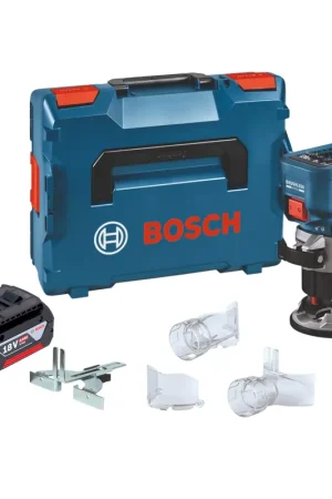 Meilleur Choix Bosch GKF 18V-8 Professional Affleureuse sans fil 18 V 8,0 mm Brushless + 1x batterie 4,0 Ah + L-Boxx - sans chargeur