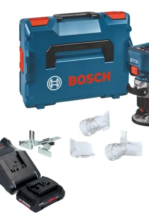Bosch GKF 18V-8 Professional Affleureuse sans fil 18 V 8,0 mm Brushless + 1x batterie ProCORE 4,0 Ah + chargeur + L-Boxx Bon Marché