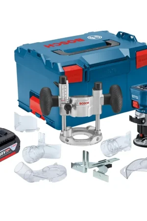 Bosch GKF 18V-8 Professional Affleureuse sans fil 18 V 8,0 mm Brushless + 1x batterie 4,0 Ah + unité de plongée + L-Boxx - sans chargeur Solde