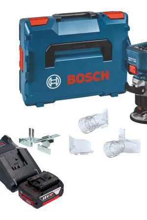 Bosch GKF 18V-8 Professional Affleureuse sans fil 18 V 8,0 mm Brushless + 1x batterie 5,0 Ah + chargeur + L-Boxx Produit De Marque