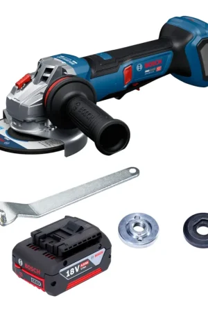 Soldes Meuleuse d'angle sans fil Bosch GWS 18V-11 PS 18 V 125 mm sans balais + 1 batterie 4,0 Ah - sans chargeur