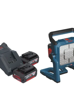 Bosch GLI 18V-5000 Akku Bauleuchte 18 V 5000 lm + 2x Akku 4,0 Ah + Ladegerät Certifié
