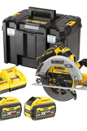 DeWalt DCS 573 Y2T Akku Handkreissäge 18 V 190 x 30 mm Brushless + 2x Akku 12,0 Ah + Ladegerät + TSTAK Solde
