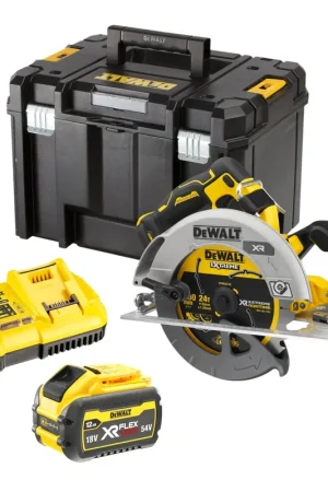 Acheter En Ligne DeWalt DCS 573 Y1T Akku Handkreissäge 18 V 190 x 30 mm Brushless + 1x Akku 12,0 Ah + Ladegerät + TSTAK