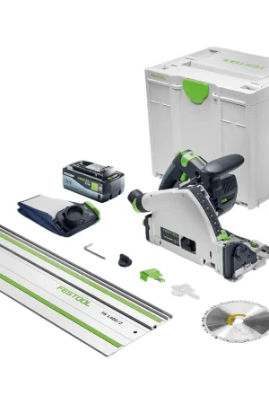 Livraison Express Scie plongeante sans fil Festool TSC 55 KSEB-Basic-FS 18 V 160 mm Brushless + 1 batterie 8,0 Ah + rail de guidage + Systainer - sans chargeur