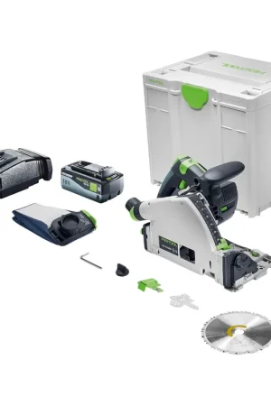 Scie plongeante sans fil Festool TSC 55 KSEB-Basic 18 V 160 mm sans balais + 1 batterie 8,0 Ah + chargeur + Systainer Retour Gratuit