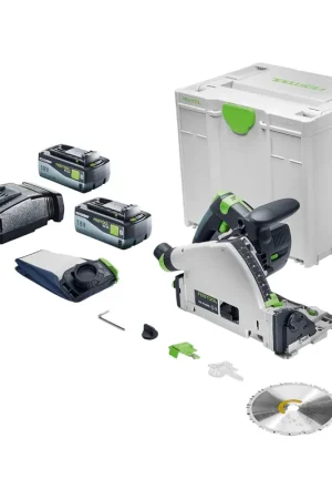 Jusqu'à Épuisement Des Stocks Scie plongeante sans fil Festool TSC 55 KSEB-Basic 18 V 160 mm sans balais + 2 batteries 8,0 Ah + chargeur + Systainer