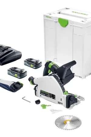 Nouvel Arrivage Scie plongeante sans fil Festool TSC 55 KEB-Basic 18 V / 36 V (2x 18 V) 160 mm sans balais + 2 batteries 4,0 Ah + chargeur + Systainer (successeur du modèle 576712)