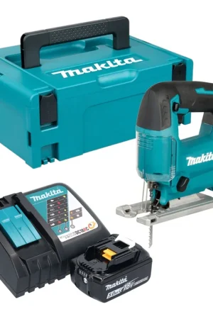 Scie sauteuse pendulaire sans fil Makita DJV 186 RT1J 18 V + 1 batterie 5,0 Ah + chargeur + Makpac Must-Have