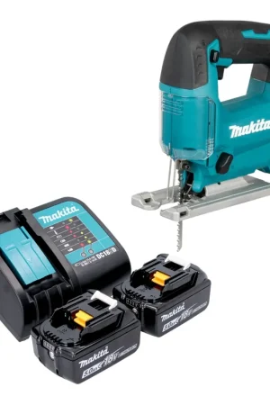 Top Vente Scie sauteuse pendulaire sans fil Makita DJV 186 ST 18 V + 2 batteries 5,0 Ah + chargeur