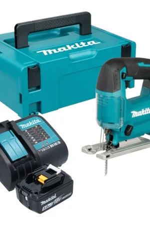Usine Directe Scie sauteuse à mouvement pendulaire sans fil Makita DJV 186 ST1J 18 V + 1 batterie 5,0 Ah + chargeur + Makpac