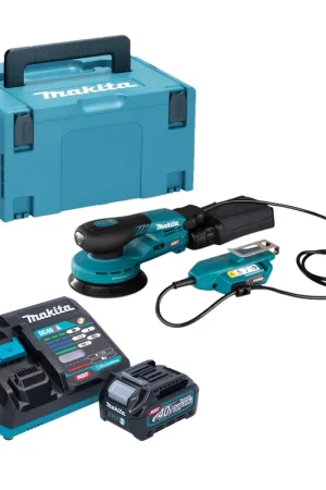Remise Makita BO 001 CGA101 Akku Exzenterschleifer 40 V max. 125 mm 5,0 mm Hub Brushless + 1x Akku 2,0 Ah + Ladegerät + Makpac