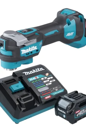 Retour Gratuit Makita TM 001 GA101 Akku Multifunktionswerkzeug 40 V max. Starlock Max Brushless + 1x Akku 2,0 Ah + Ladegerät