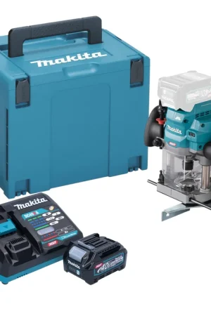 Nouvel Arrivage Makita RP 001 GA101 Akku Oberfräse 40 V max. 12 mm Brushless + 1x Akku 2,0 Ah + Ladegerät + Makpac