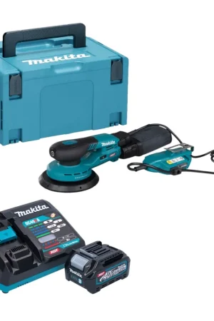 Makita BO 002 CGA101 Akku Exzenterschleifer 40 V max. 150 mm 5,0 mm Hub Brushless + 1x Akku 2,0 Ah + Ladegerät + Makpac Offre Limitée