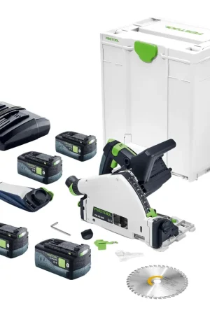 Scie plongeante sans fil Festool TSC 55 KEB-Basic 18 V / 36 V (2x 18 V) 160 mm sans balais + 4 batteries 5,0 Ah + chargeur + Systainer (successeur du modèle 576712) Acheter En Ligne