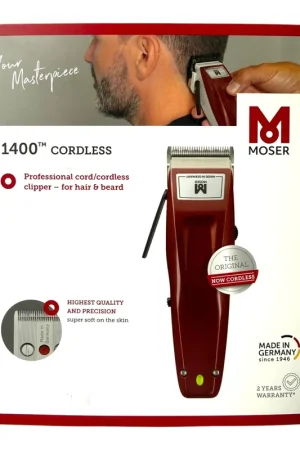 Promotion Saisonnière Tondeuse à cheveux Moser 1430-0050 1400 Cordless + 1 batterie 3 Ah + chargeur
