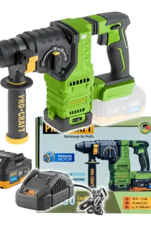Marteau perforateur sans fil Procraft PHA30-1B 20 V 2,8 J SDS plus Brushless + 1 batterie 4,0 Ah + chargeur Top Vente