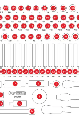 Dernière Chance KS TOOLS Insert en mousse vide pour 811.0124 ( 811.0124-97 )