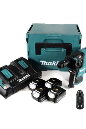 Makita DHR 281 PG4J Brushless Perforateur burineur sans fil 28 mm 2 x 18 V pour SDS-PLUS + Mandrin auto-serrant interchangeable + Coffret MakPac + 4 x Batteries 6,0 Ah + Chargeur Acheter Direct