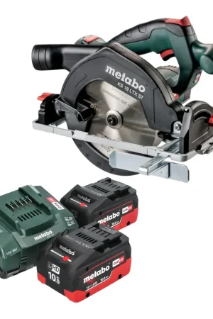 Dernière Chance Metabo KS 18 LTX 57 Scie circulaire portative sans fil 18 V 165 mm + 2x batterie LiHD 10,0 Ah + chargeur