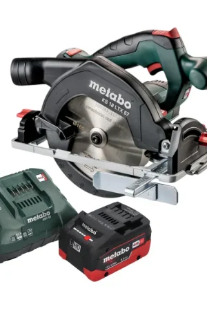 Metabo KS 18 LTX 57 Scie circulaire portative sans fil 18 V 165 mm + 1x batterie LiHD 5,5 Ah + chargeur Usine Directe