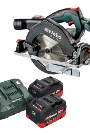 Metabo KS 18 LTX 57 Scie circulaire portative sans fil 18 V 165 mm + 2x batterie LiHD 5,5 Ah + chargeur Must-Have