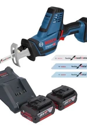 Super Prix Bosch GSA 18V-LI C Professional Akku Reciprosäge Säbelsäge 18 V + 2x Akku 4,0 Ah + Ladegerät
