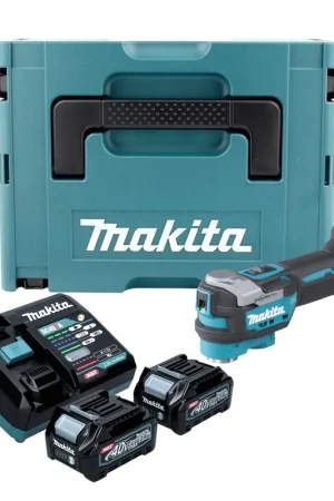 Makita TM 001 GD201 Outil multifonctions sans fil 40 V max Starlock Max Brushless + 2x batterie 2,5 Ah + chargeur + Makpac Dernier Modèle