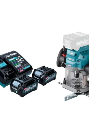 Makita RP 001 GD201 Défonceuse sans fil 40 V max. 12 mm Brushless + 2x batterie 2,5 Ah + chargeur Livraison Express
