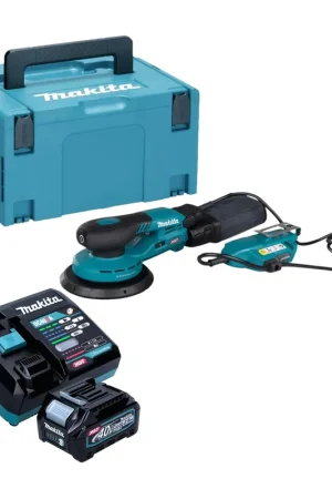 Produit De Marque Makita BO 002 CGD101 Ponceuse excentrique sans fil 40 V max. 150 mm 5,0 mm Course Brushless + 1x batterie 2,5 Ah + chargeur + Makpac