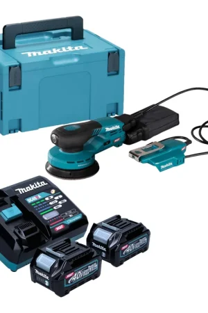 Livraison Express Makita BO 003 CGD201 Ponceuse excentrique sans fil 40 V max. 125 mm 3,0 mm Course Brushless + 2x batterie 2,5 Ah + chargeur + Makpac