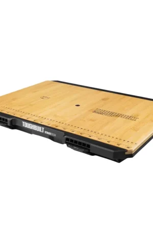 Authentique Toughbuilt StackTech TB-B1-A-10 Plan de travail en bambou avec indicateur de mesure 42,5 x 41 x 5 cm