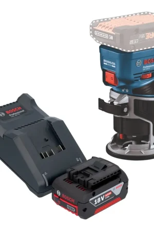 Bosch GKF 18V-8 Professional Affleureuse sans fil 18 V 8,0 mm Brushless + 1x batterie 4,0 Ah + chargeur Dernière Chance