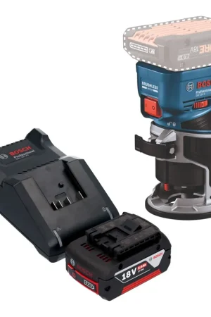 Acheter Direct Bosch GKF 18V-8 Professional Affleureuse sans fil 18 V 8,0 mm Brushless + 1x batterie 5,0 Ah + chargeur