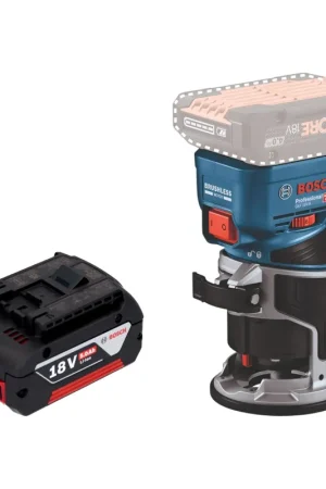 Achat Immédiat Bosch GKF 18V-8 Professional Affleureuse sans fil 18 V 8,0 mm Brushless + 1x batterie 5,0 Ah - sans chargeur