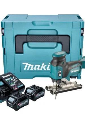 Makita JV 001 GD201 Scie sauteuse sans fil 40 V max. 135 mm Brushless + 2x batterie 2,5 Ah + chargeur + Makpac Paiement Sécurisé