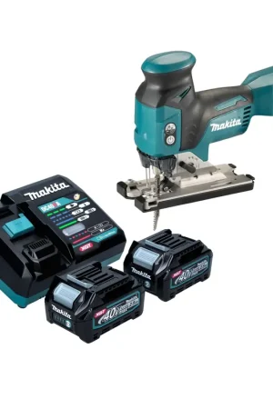 Makita JV 001 GD201 Scie sauteuse sans fil 40 V max. 135 mm Brushless + 2x batterie 2,5 Ah + chargeur Dernier Modèle