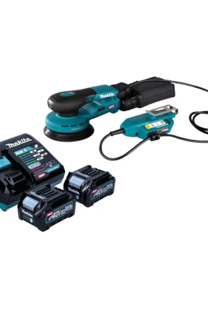 Makita BO 001 CGD201 Ponceuse excentrique sans fil 40 V max. 125 mm 5,0 mm course Brushless + 2x batterie 2,5 Ah + chargeur Promotion